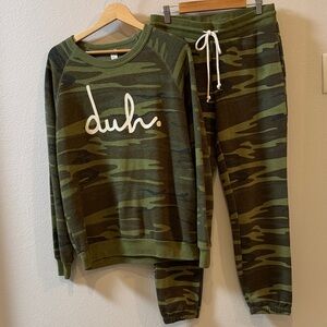 EUC HTF Medium Rags To Raches Sweatshirt & NWOT Alternative Camo Sweatpants!
